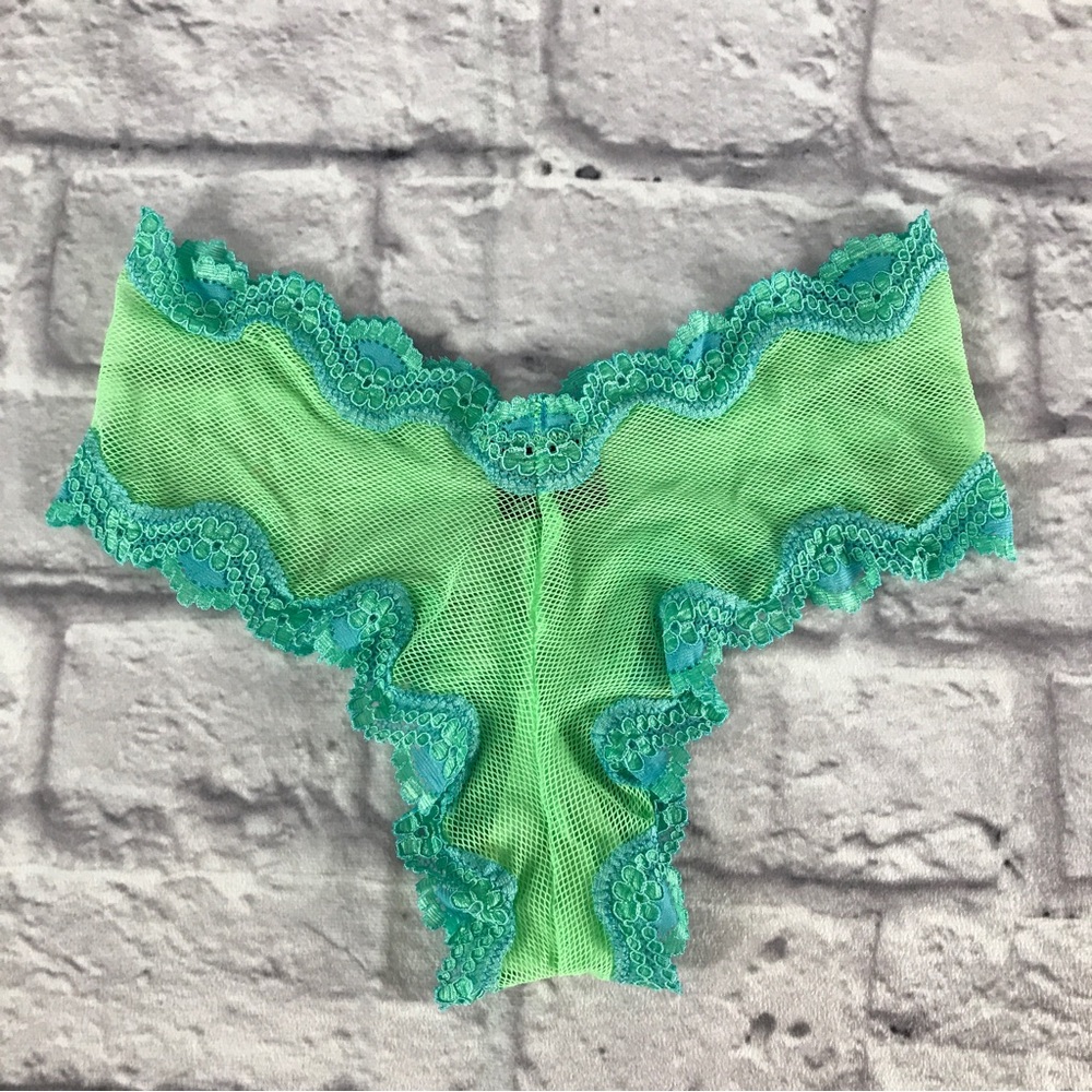 Vintage Y2K Sexy Little Things Victoria’s Secret Fishnet Panty Green Colorway‎